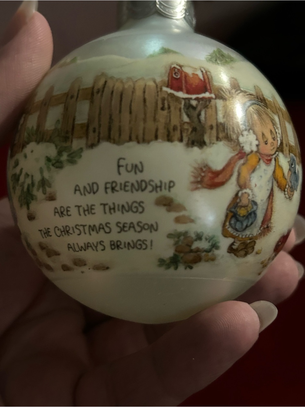 Vtg Hallmark 1989 Christmas Ornament Betsy Clark Tree Trimmer Collection Glass